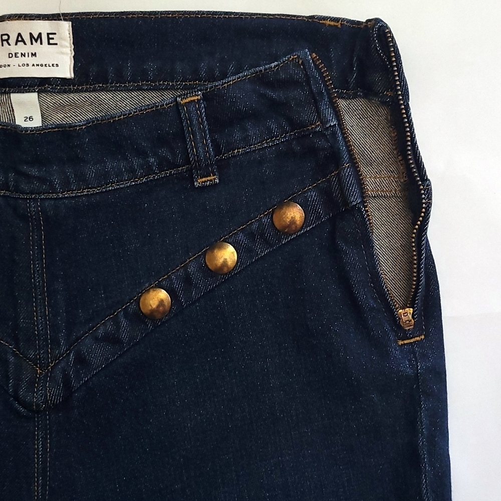 Frame Denim Jeans Studded Yoke High Waist 26 - Picture 6 of 12